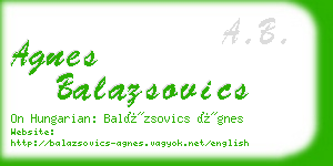 agnes balazsovics business card